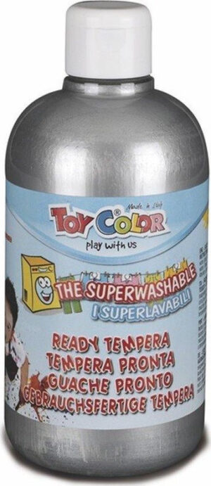 Toy Color Ready Τέμπερα Ζωγραφικής Ασημί σε Μπουκάλι 500ml 0551.025