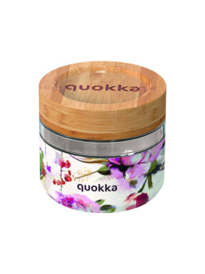 Quokka Deli Dark Flowers Δοχείο Φαγητού Γυάλινο Πολύχρωμο 500ml 40121
