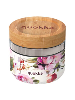 Quokka Deli Dark Flowers Δοχείο Φαγητού Γυάλινο Πολύχρωμο 820ml 40131