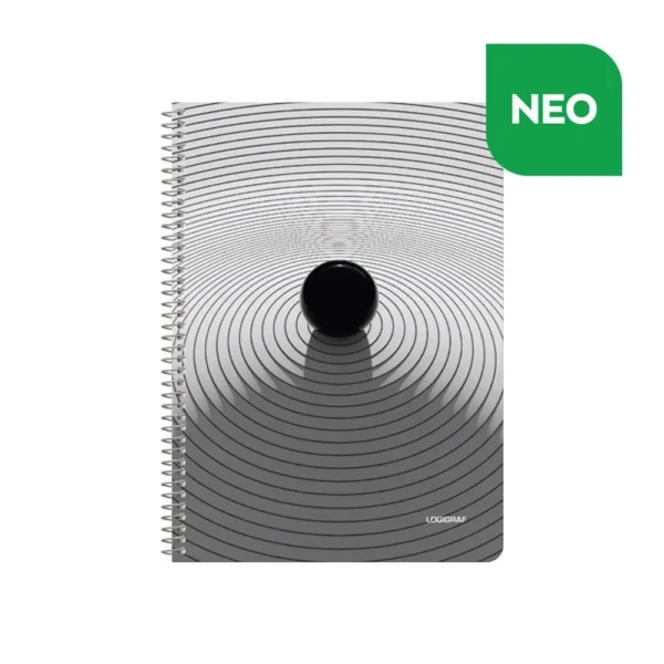 logigraf Black & White Τετράδιο Σπιράλ με Wirelock B5/17Χ25 05612 - Image 3