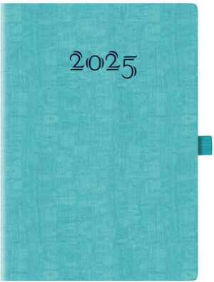 Θεοφύλακτος Ημερήσια Ατζέντα 2025 MURANO FLAT ΤΙΡΚΟΥΑΖ + PENLOOP 14.5x20.5εκ. 689KC.C90