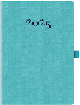 Θεοφύλακτος Ημερήσια Ατζέντα 2025 MURANO FLAT ΤΙΡΚΟΥΑΖ + PENLOOP 14.5x20.5εκ. 689KC.C90