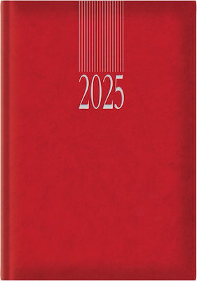 Θεοφύλακτος Ημερήσιο Ημερολόγιο Sidney 2025 14.5x20.5 Red 68620.C065