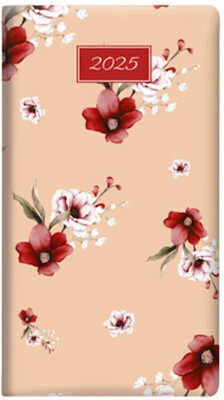 Θεοφύλακτος Vintage Flowers Εβδομαδιαία Ατζέντα 2025 8x15εκ. 68399.003