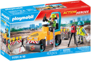 Playmobil Action Heroes Οδοστρωτήρας & Εργάτες για 4-10 ετών 71751