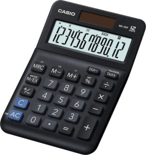 Casio Αριθμομηχανή Λογιστική 12 Ψηφίων σε Μαύρο Χρώμα MS-8F
