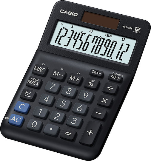 Casio Αριθμομηχανή Λογιστική 12 Ψηφίων σε Μαύρο Χρώμα MS-8F