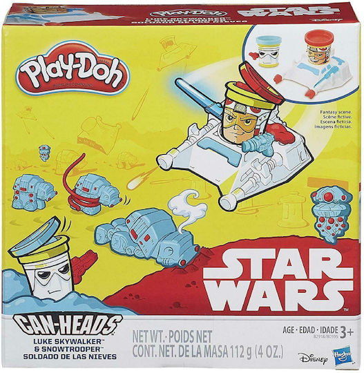 Hasbro Play-Doh Πλαστελίνη - Παιχνίδι για 3+ Ετών, 2τμχ Star Wars Can-Heads - Luke Skywalker & Snowtrooper B2918