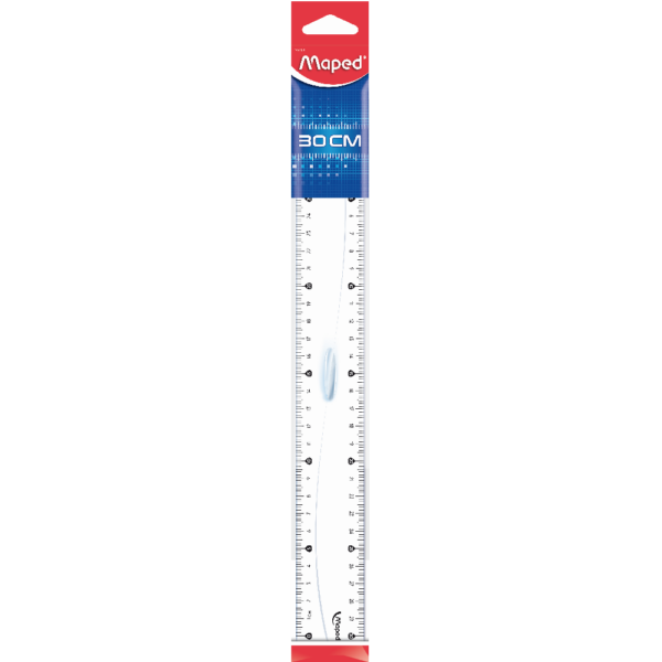 Maped Χάρακας Πλαστικός Διάφανος 30cm με Λαβή Υποδεκαμετρο 146109