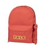 Polo Σχολική Τσάντα Πλάτης Γυμνασίου - Λυκείου Κοραλί με Θήκη για Παγούρι 30lt 901235 3671