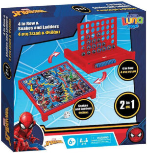 Επιτραπέζιο Παιχνίδι 4 Στη Σειρά & Φιδάκι - Spider-man για 2-4 Παίκτες 6+ Ετών Luna 000508311