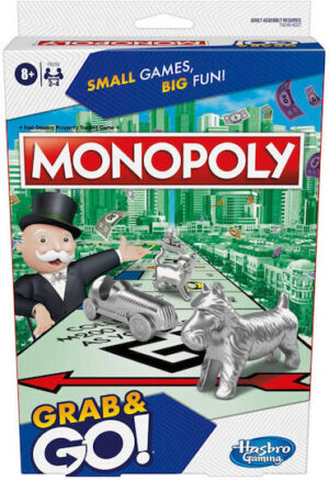 Επιτραπέζιο Παιχνίδι Monopoly Grab & Go για 2-4 Παίκτες 8+ Ετών (EN) Hasbro F8256