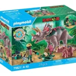 PLAYMOBIL Εξερευνητής και οικογένεια τρικεράτοπων 71821
