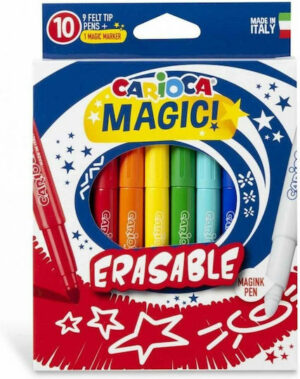 Carioca Magic Erasable Μαγικοί Μαρκαδόροι Ζωγραφικής 6mm Χονδροί Σετ 10τμχ 43182