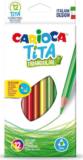 Carioca Tita Triangular Σετ Ξυλομπογιές 3mm 12τμχ 42791