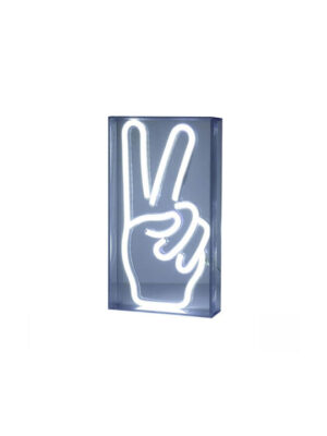 ΔΙΑΚΟΣΜΗΤΙΚΟ ΦΩΤΙΣΤΙΚΟ NEON LED PEACE HAND ΛΕΥΚΟ 23X4X13 MOOD  000580469