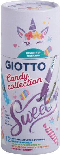 Giotto Candy Collection Μαρκαδόροι Ζωγραφικής Turbo Soft Brush 12 Χρώματα 427700