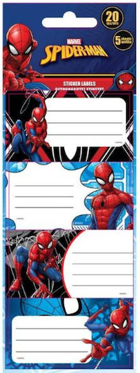 Διακακης Ετικετες Αυτοκολλητες Spiderman 5 Φυλλα 20 Ετικετες 000508439