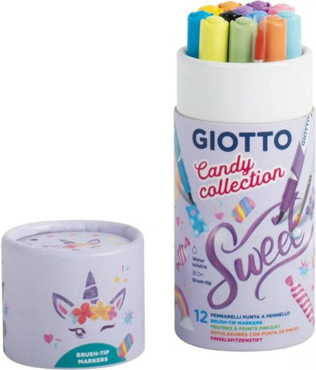 Giotto Candy Collection Μαρκαδόροι Ζωγραφικής Turbo Soft Brush 12 Χρώματα 427700 - Image 2