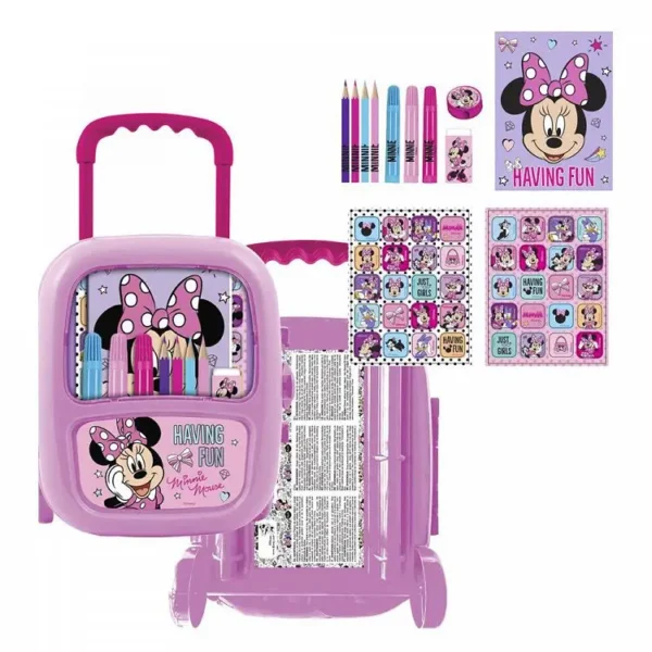 Logigraf DISNEY Μίνι Μάους Βαλιτσάκι-Τρόλεϊ με Σετ Χρωματισμού-Ζωγραφικής 12 τεμαχίων 2700001242