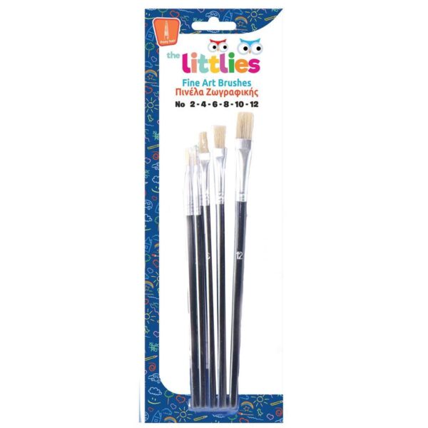 Πινέλα Ζωγραφικής The littlies Πλακέ 5 Τμχ. (Bristle No. 2-4-6-8-12) 000646701