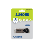 ALMOND FLASH DRIVE USB 8GB TWISTER ΜΑΥΡΟ 43.USB08M