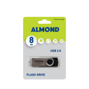 ALMOND FLASH DRIVE USB 8GB TWISTER ΜΑΥΡΟ 43.USB08M
