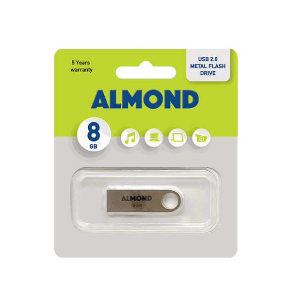 ALMOND FLASH DRIVE USB 8GB ΜΕΤΑΛΛΙΚΟ MINI 43.USB08S
