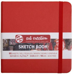 Royal Talens Μπλοκ Σχεδίου Sketchbook Art Creation Sketch Book Κόκκινο 80 Φύλλα 12x12cm 9314204