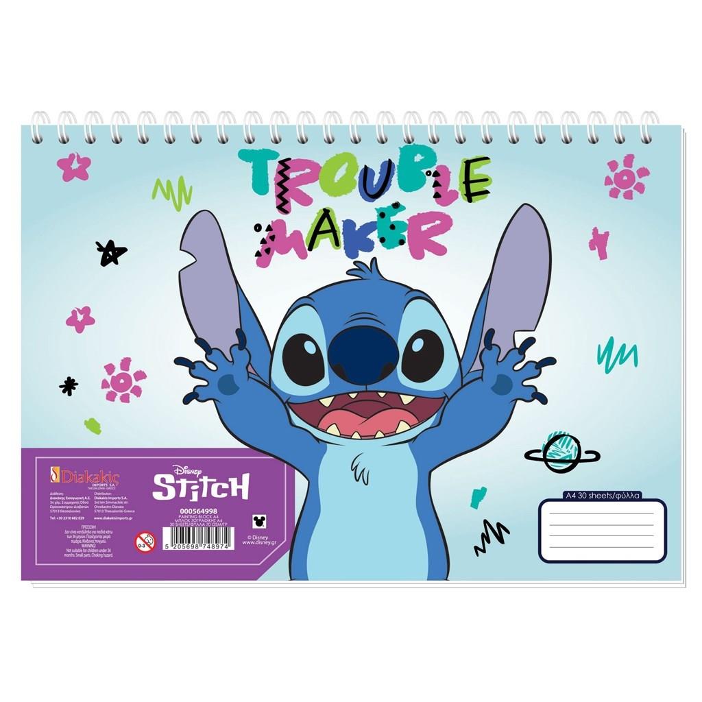 Μπλοκ Ζωγραφικής Disney Stitch A4, 30 Φύλλα, 2 Σχέδια 564998