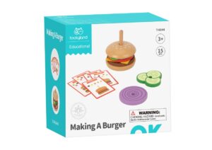Tooky Toy Παιχνίδι Λογικής Μπέργκερ από Ξύλο και Τσόχα TH844