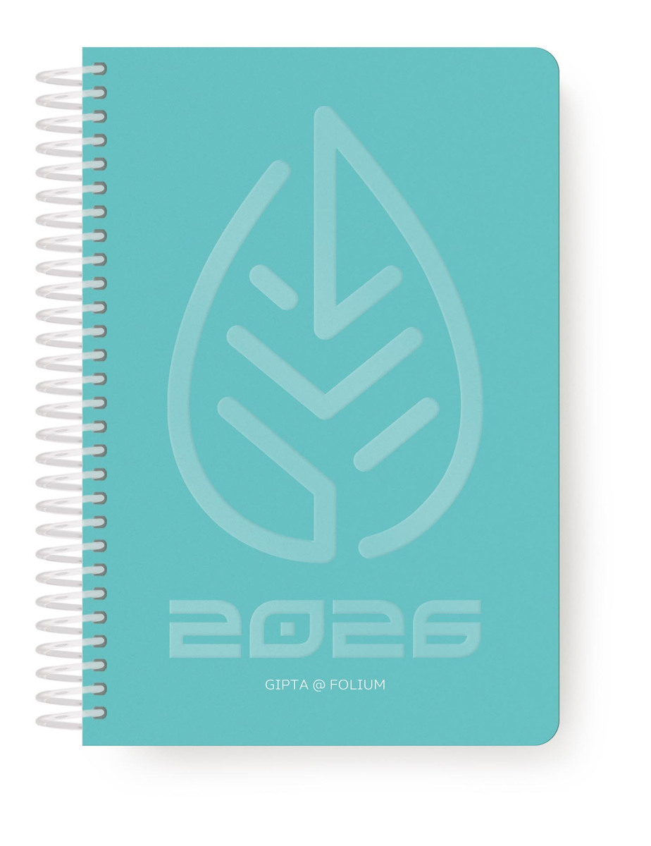 Gipta Ημερήσιο Ημερολόγιο Σπιράλ Folium 2026 17x24 Turquoise 626-1717-50