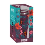 MUST TEAM ΠΟΤΗΡΙ ΑΝΟΞΕΙΔΩΤΟ ΘΕΡΜΟΣ 1200ML ΜΕ ΚΑΛΑΜΑΚΙ 27Χ10Χ7.5ΕΚ  ΜΠΟΡΝΤΩ ΦΛΟΡΑΛ 587163