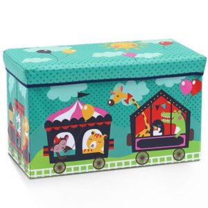 Κουτί αποθήκευσης υφασμάτινο "τρένο με ζωάκια" Υ35x60x30εκ.  35126-02