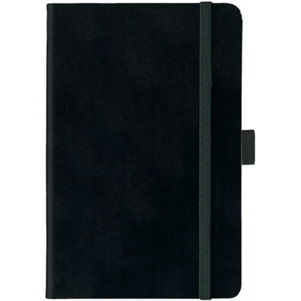 Castelli Σημειωματάριο Σπιράλ Ivory Ριγέ με Λάστιχο 19x25cm Arizona Μαύρο Q49AO.388