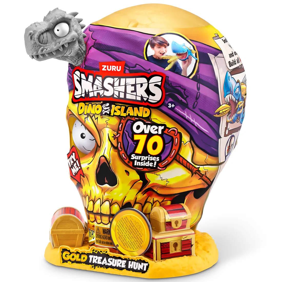 ZURU ΠΑΙΧΝΙΔΙ ΜΙΝΙΑΤΟΥΡΑ SMASHERS S5 DINO ISLAND ΚΥΝΗΓΙ ΤΟΥ ΧΡΥΣΟΥ ΘΗΣΑΥΡΟΥ 3+ T-ZUR-74123 - Image 2
