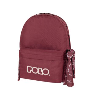 Polo Original Double Scarf Σχολική Τσάντα Πλάτης Γυμνασίου - Λυκείου Μπορντό 901235-3324