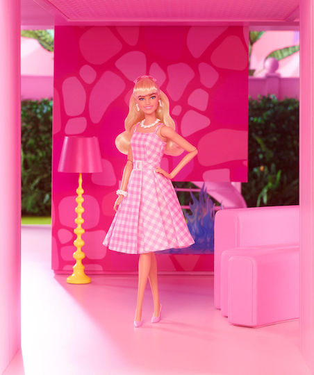 Mattel Barbie The Movie Margot Robbie in Pink Gingham Dress Συλλεκτική Κούκλα HPJ96 - Image 4