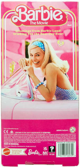 Mattel Barbie The Movie Margot Robbie in Pink Gingham Dress Συλλεκτική Κούκλα HPJ96 - Image 3