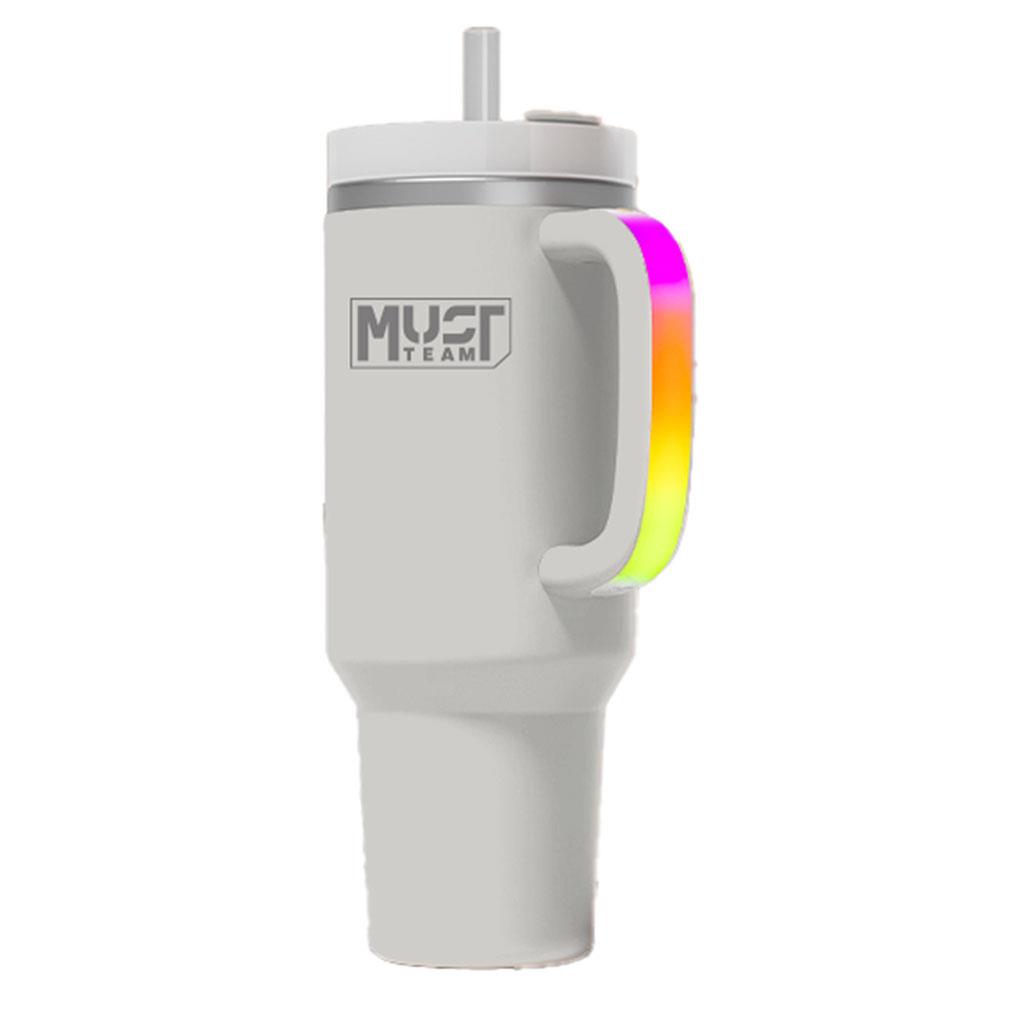 Must Team Ποτήρι Θερμός Ανοξείδωτο 900ml Γκρι με Καλαμάκι 587608