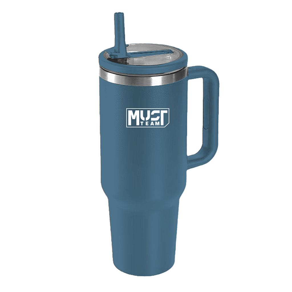 Must Team Ποτήρι Θερμός Ανοξείδωτο 900ml Μπλε με Καλαμάκι 587164